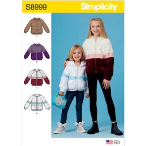 Simplicity Pattern 8999 Children's and Girls' Knit Hooded Jacket