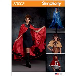 Simplicity Pattern 9008 Misses' Cape with Tie Costumes