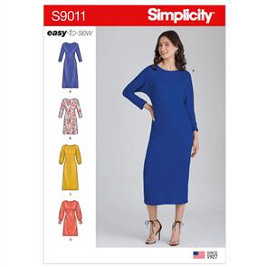 Simplicity Pattern 9011 Misses' Knit Pullover Dresses