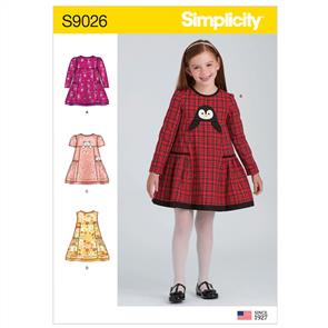 Simplicity Pattern 9026 Children's Animal Applique Pocket Dress