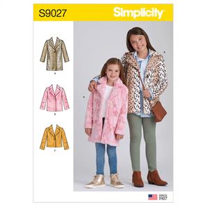 Simplicity Pattern 9027 Children's & Girls' Lined Coat