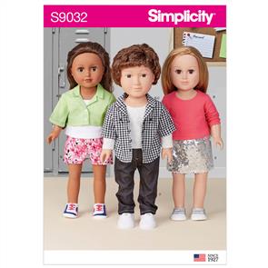 Simplicity Pattern 9032 Unisex Doll Clothes