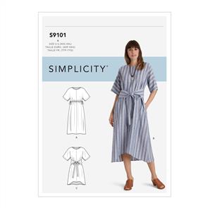 Simplicity Pattern 9101 Misses' Pullover Dresses In Two Lengths