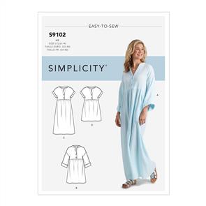 Simplicity Pattern 9102 Misses' Caftan & Dresses