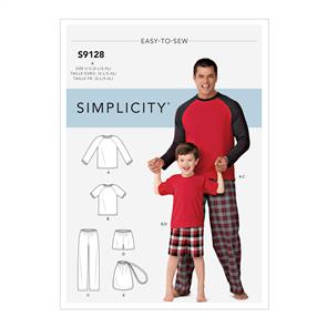 Simplicity Pattern 9128 Men's & Boys Sleepwear