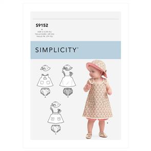 Simplicity Pattern 9152 Babies' Dress, Panties & Hat