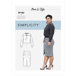 Simplicity Pattern 9182 Misses' Knit Top & Skirt