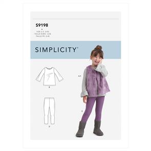 Simplicity Pattern 9198 Child Top, Vest, Legging