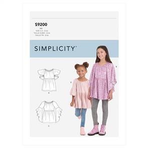 Simplicity Pattern 9200 Children's & Girls' Tops