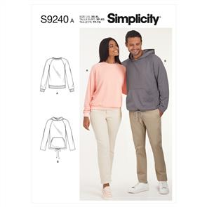 Simplicity Pattern 9240 Unisex Pullover Shirts