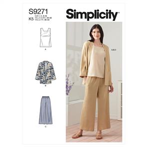 Simplicity Pattern 9271 Misses Jacket, Top, Pant