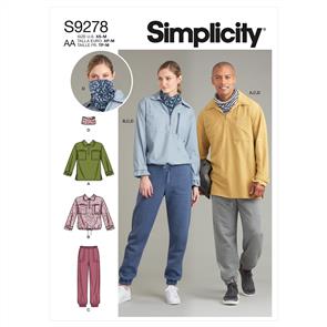 Simplicity Pattern 9278 Unisex Top, Pant, Nckpce