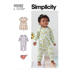 Simplicity Pattern 9282 Baby Dress, Rmpr, Diaper