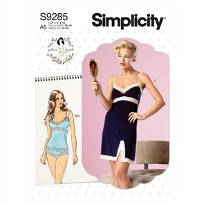 Simplicity Pattern 9285 Misses Cami, Slip, Panty