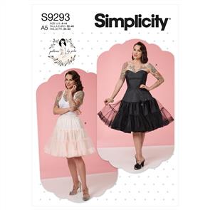 Simplicity Pattern 9293 Misses' Slip, Petticoat