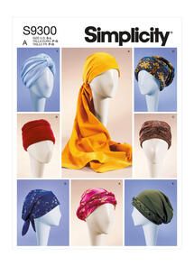 Simplicity Sewing Pattern Misses' Turbans, Headwraps & Hats