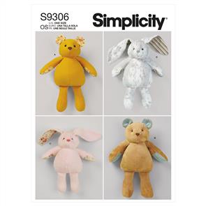 Simplicity Pattern 9306 Plush Bears & Bunnies