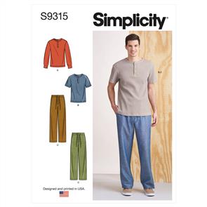 Simplicity Pattern 9315 Mens Knit Top & Pant