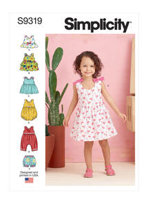 Simplicity Sewing Pattern Toddlers' Criss-Cross Top, Dresses, Rompers
