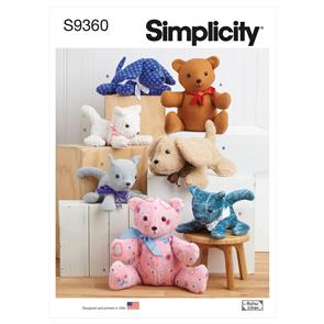 Simplicity Pattern 9360 Plush Animals