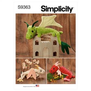 Simplicity Pattern 9363 Plush Dragons