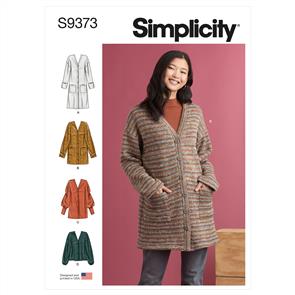 Simplicity Pattern 9373 Misses' Knit Cardigans