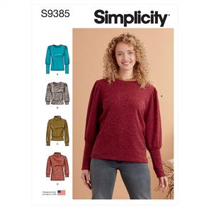 Simplicity Pattern 9385 Misses' Knit Tops