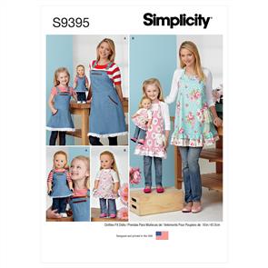 Simplicity Pattern 9395 Miss & Child & 18" Doll
