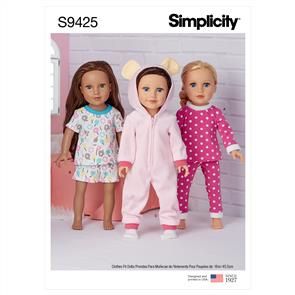 Simplicity Pattern 9425 Doll Clothes