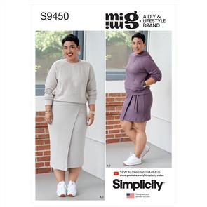 Simplicity Pattern 9450 Misses Knit Tops, Skirts