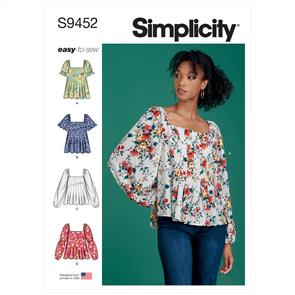 Simplicity Pattern 9452 Misses' Tops