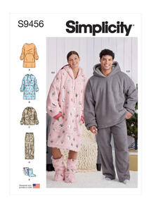 Simplicity Sewing Pattern Unisex Oversized Hoodies, Pants and Booties