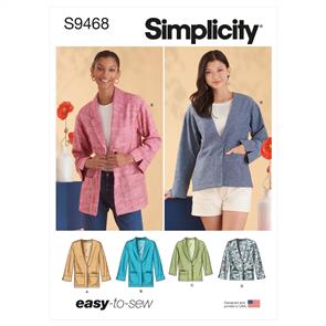 Simplicity Pattern 9468 Misses' Unlined Jacket