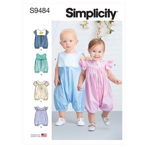 Simplicity Pattern 9484 Babies' Rompers