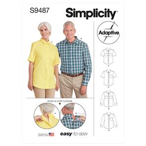 Simplicity Pattern 9487 Unisex Adaptive Shirt