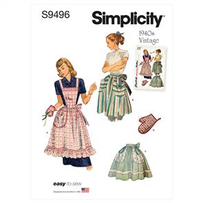 Simplicity Pattern 9496 Misses' Vintage Apron