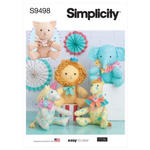 Simplicity Pattern 9498 Easy Plush Animals