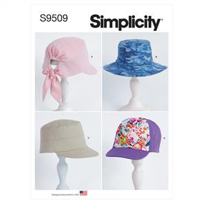 Simplicity Pattern 9509 Adult and Children Hats