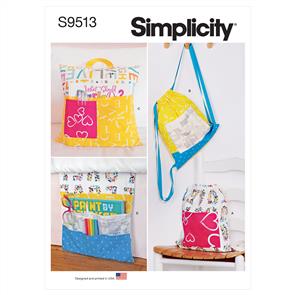 Simplicity Pattern 9513 Backpacks, Reading Pillow, Bed Organizer