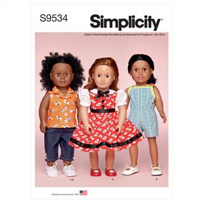 Simplicity Pattern 9534 18" Doll Clothes