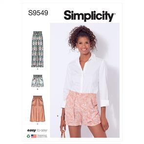 Simplicity Pattern 9549 Misses' Pants, Shorts and Skirt