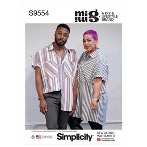 Simplicity Pattern 9554 Unisex Shirt in Two Lengths