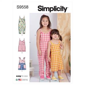 Simplicity Pattern 9558 Toddlers' and Children's Jumpsuit, Romper and Jumper