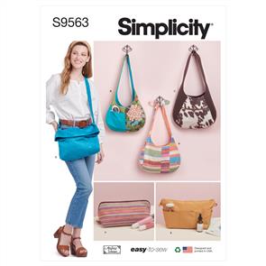 Simplicity Pattern 9563 Slouch Bags, Purse Organizer and Cosmetic Case