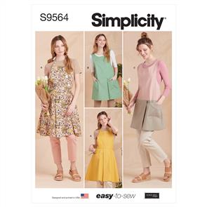 Simplicity Pattern 9564 Misses' Aprons