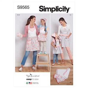Simplicity Pattern 9565 Children's and Misses' Aprons and Accessories