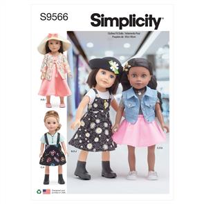 Simplicity Pattern 9566 18" Doll Clothes