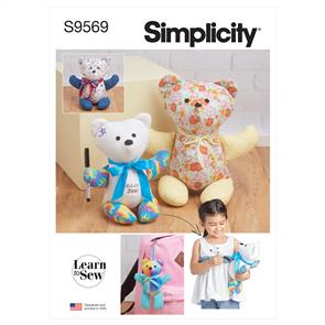 Simplicity Pattern 9569 Learn to Sew Plush Memory Bears