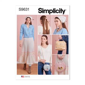 Simplicity Pattern 9631 Misses' Pettiskirt in Sizes XS to XL, Hair Accessories and Purse