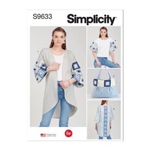 Simplicity Pattern 9633 Misses' Crochet and Sew Top, Jacket and Bag